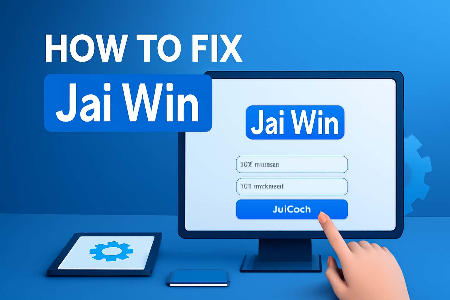 A futuristic landscape illustrating the process of fixing login issues related to Jai Win.