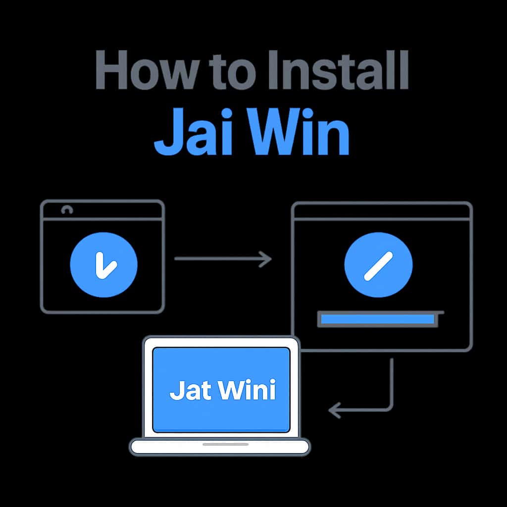 An educational diagram outlining the installation process for Jai Win.