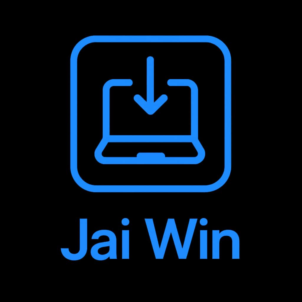 A sleek badge highlighting the installation guide for Jai Win.
