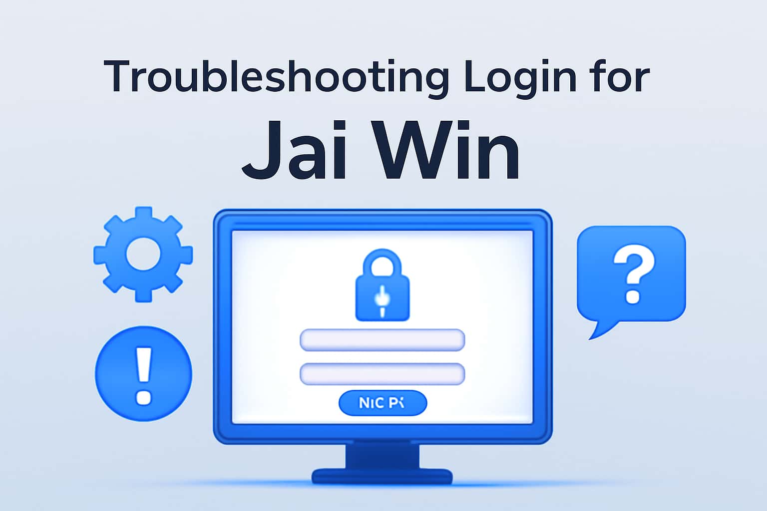 An illustrative scene highlighting troubleshooting login issues for Jai Win