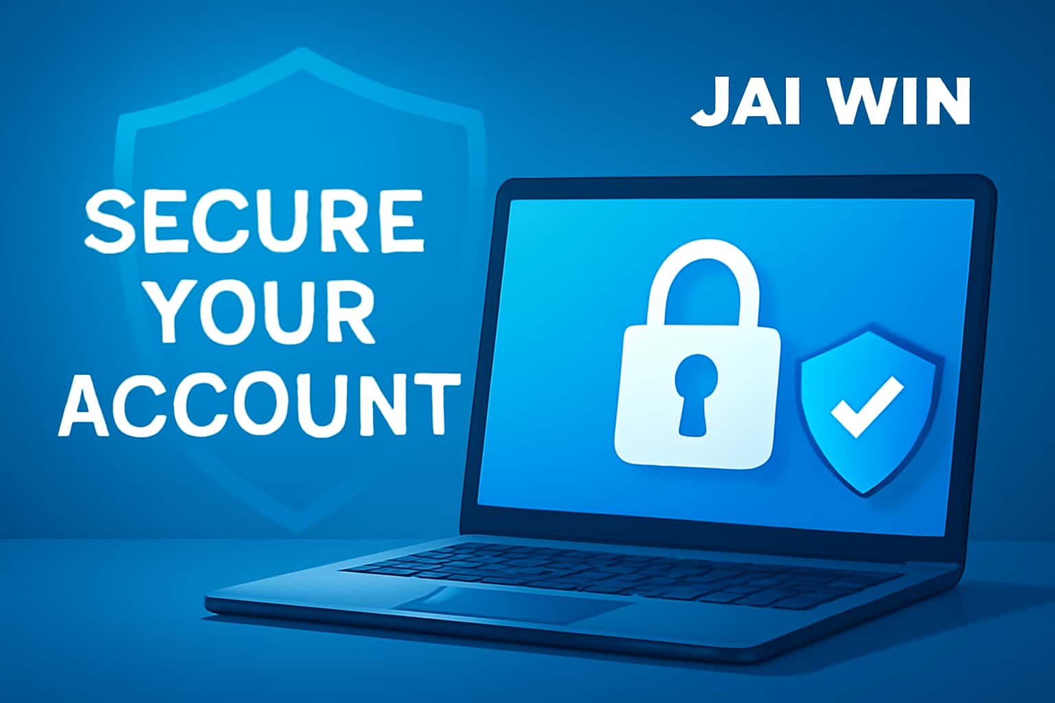 A professional illustration representing the concept of account security for Jai Win.