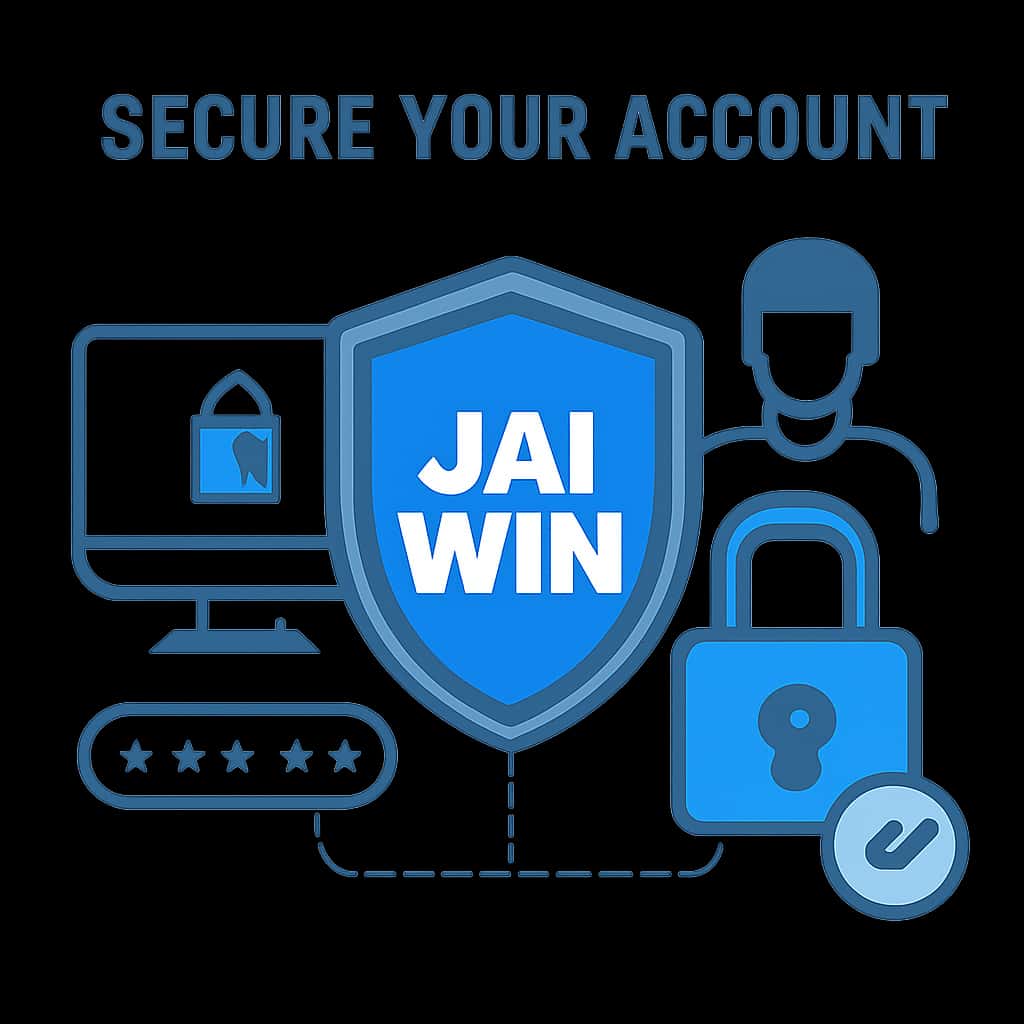 An educational diagram showing security tips for Jai Win accounts.